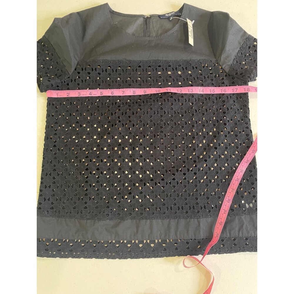 Madewell Womens Eyelet Top Size S Sheer Romantic Dainty Capsule Parisian Sleek - Picture 7 of 12